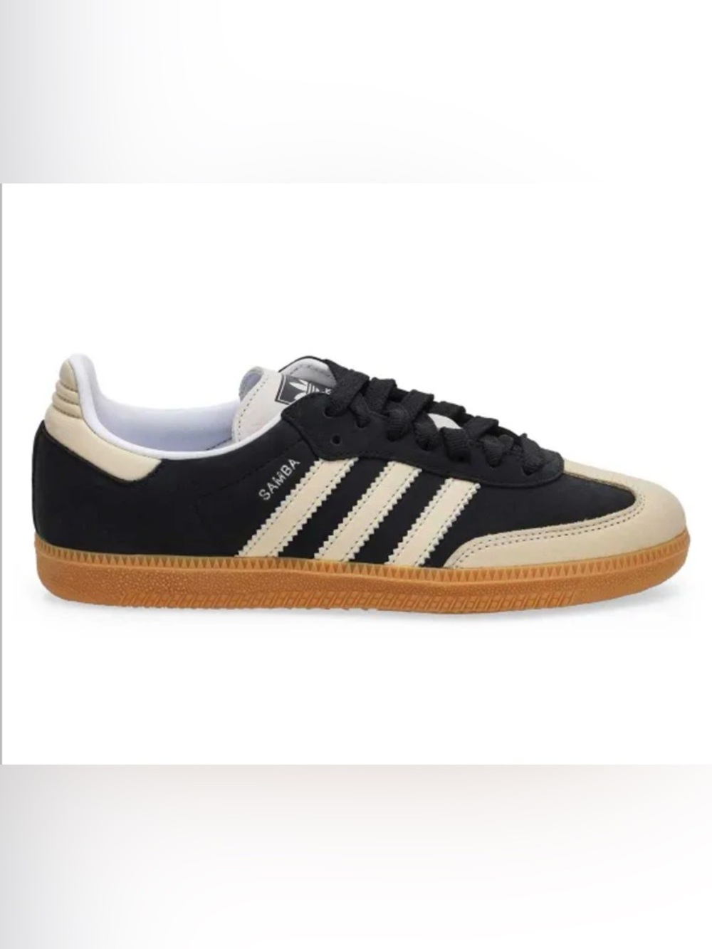 adidas Samba Black Beige Gum Casual Sneakers - Picture 2 of 8